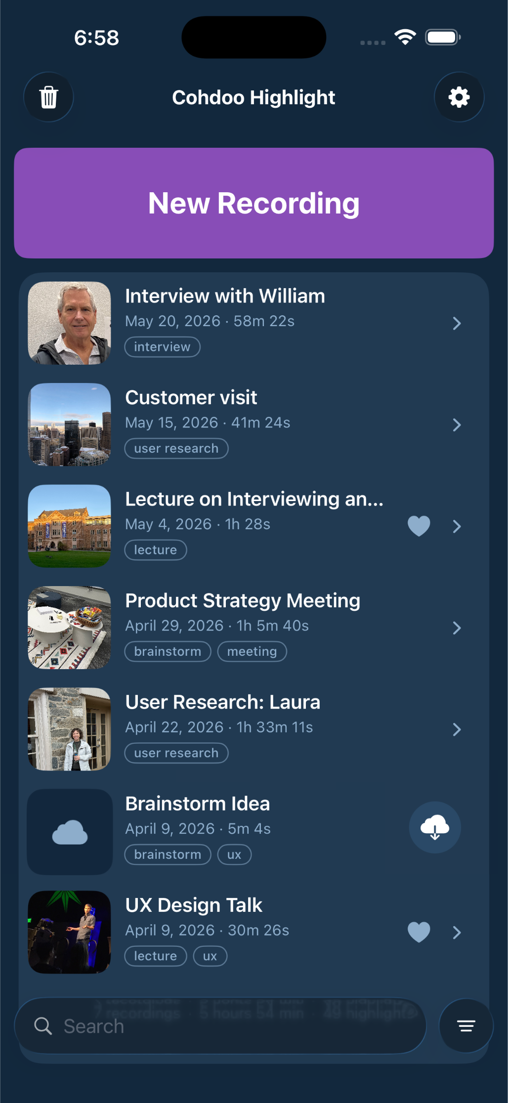 Highlight app home screen