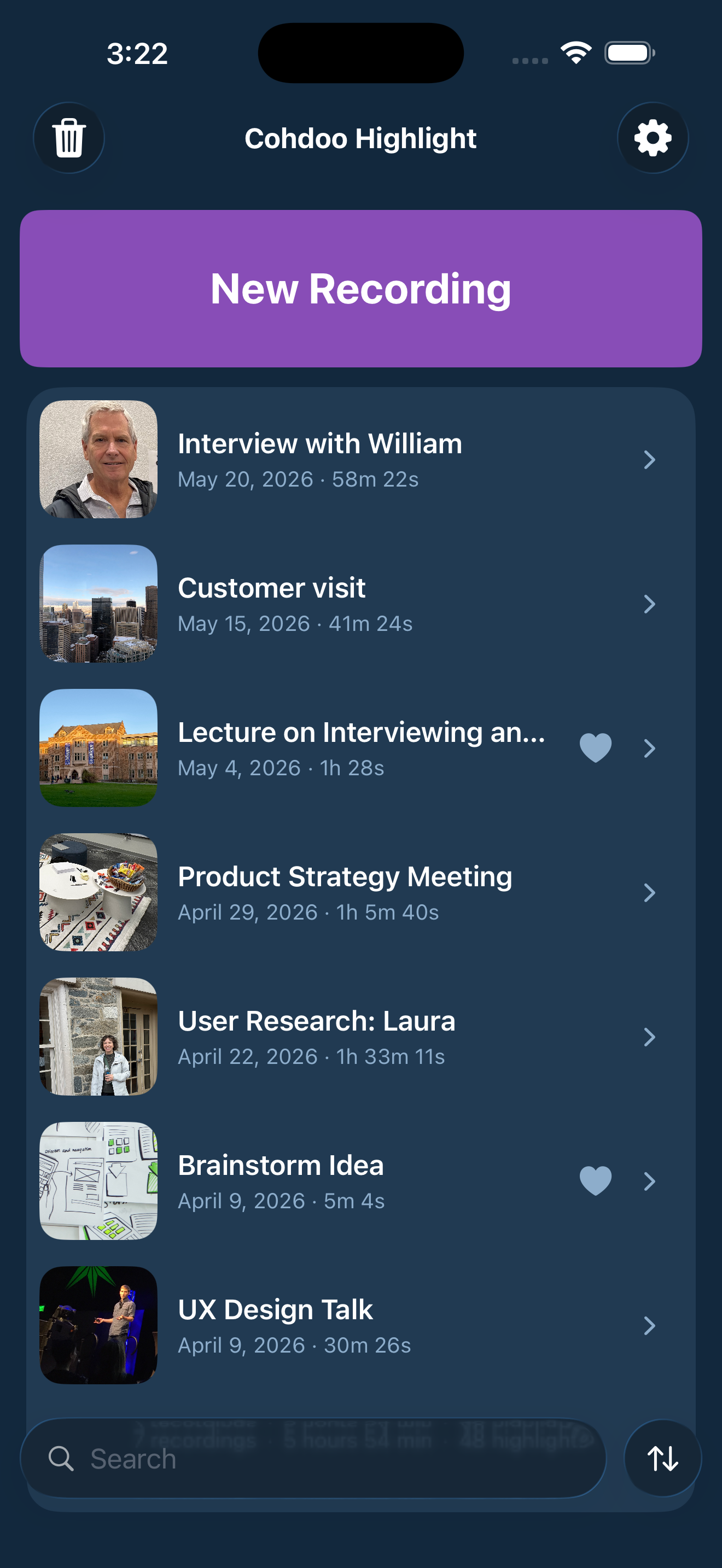 Highlight app screenshot